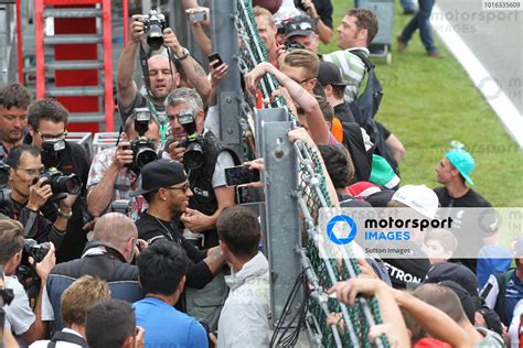 Lewis Hamilton GBR Mercedes AMG F1 Signs Autographs For Fans At