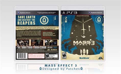 Mass Effect 3 Playstation 3 Box Art Cover By Patches