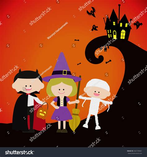 Kids Halloween Costume Stock Vector (Royalty Free) 302199461 | Shutterstock