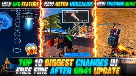 TOP 10 BIGGEST CHANGES IN FREE FIRE AFTER OB41 UPDATE FREE FIRE NEW