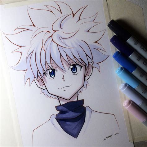 Killua Zoldyck From Hunter X Hunter Copic Sketch By Lethalchris On