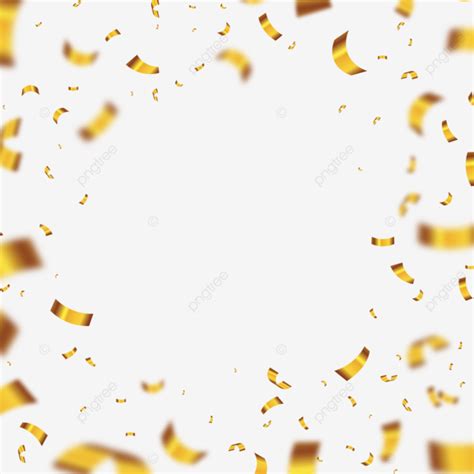 Confetti And Gold Ribbons Celebration Overlay Background Confetti