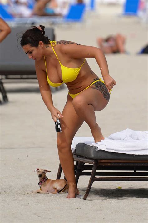 Elettra Lamborghini In A Yellow Bikini On The Beach In Miami Celeb Donut