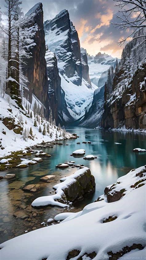 Snow River Landscape iPhone Wallpaper 4K | Love wallpaper backgrounds ...