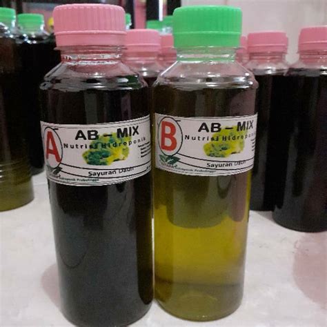 Jual Nutrisi AB Mix Pupuk Hidroponik Sayuran Daun Cair 250 Ml Shopee