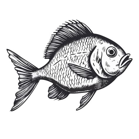 Illustration De Poisson Dessin Anim Dessin La Main Vecteur Premium