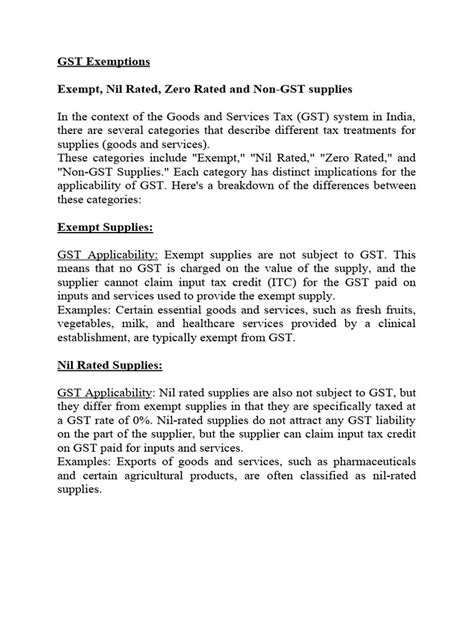 GST Exemptions | PDF | Taxes
