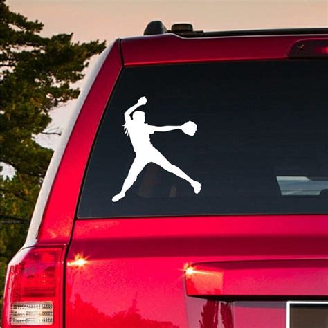 Softball Car Decal Etsy