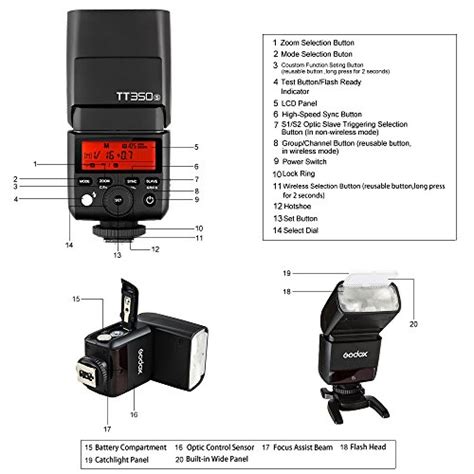 Godox TT350S TTL Camera Flash Speedlite 2 4G HSS GN36 Mini Thinklite