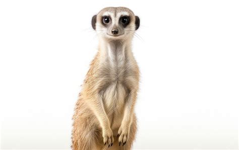 Premium Photo Inquisitive Meerkat Standing Guard On White Background