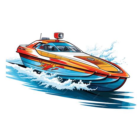 Premium Ai Image Cartoon Style Speed Boat With A Camera On Top Of It