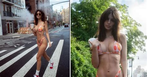 Emily Ratajkowski Flaunts Itsy Bitsy Tiny Bikini In New York City