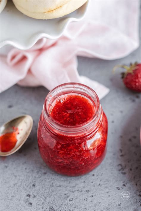 Easy No Cook Strawberry Freezer Jam Recipe Low Sugar • The Fresh Cooky