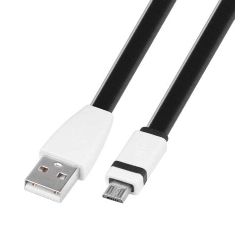 Kabel Usb microUSB 1m TB płaski czarny Zalewmobile