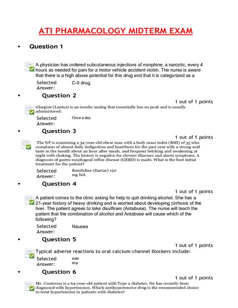 Walden University Ati Pharmacology Midterm Exam Complete Solutions