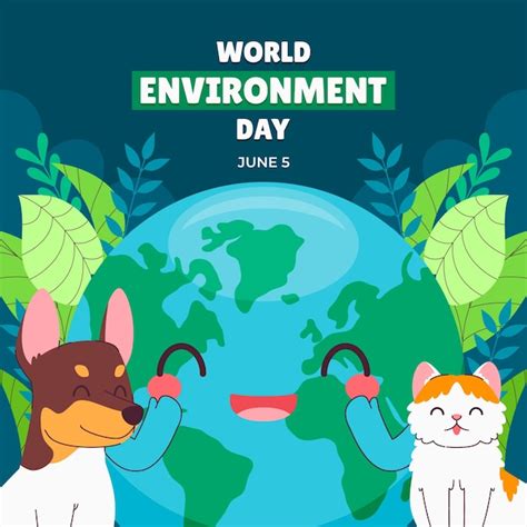 Ilustración Plana Del Día Mundial Del Medio Ambiente Vector Premium