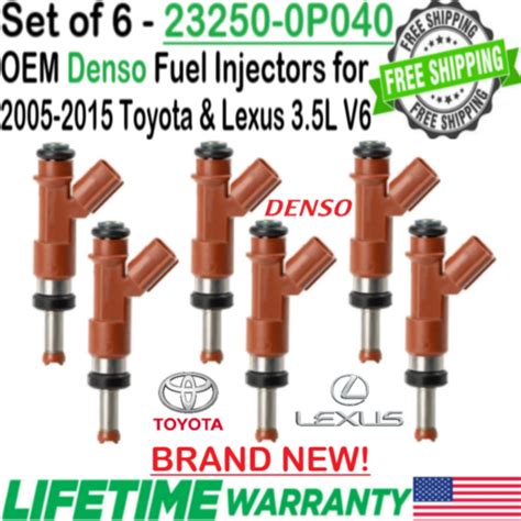 NEW OEM Denso X6 Fuel Injectors For 2005 2015 Toyota Lexus 3 5L V6