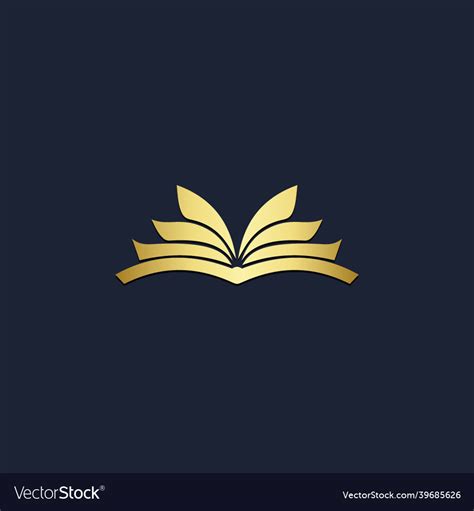 Open book education gold logo Royalty Free Vector Image