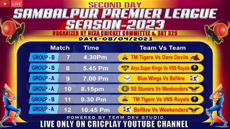 Sambalpur Premier League Season 2023 Live From Nexa Ground Sambalpur