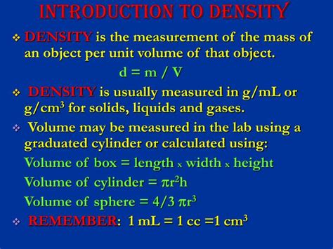 Ppt Introduction To Density Powerpoint Presentation Free Download Id1296713