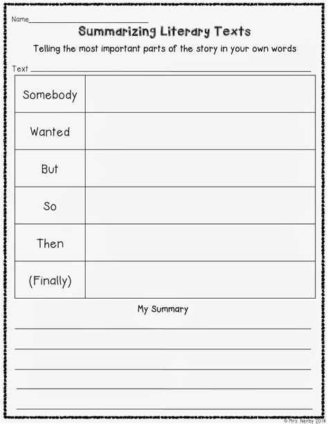 Printable Summarizing Worksheets Hot Sex Picture