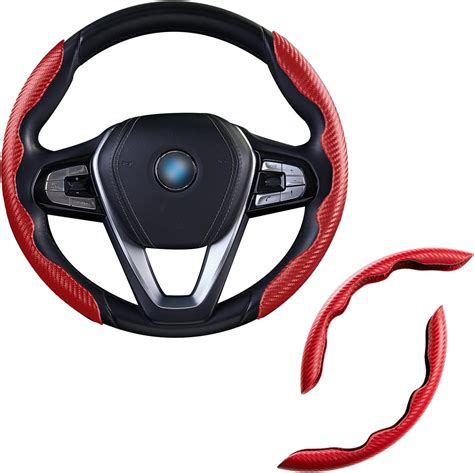 Wococn Steering Wheel Cover Carbon Fiber Car Steering Wheel Cover With