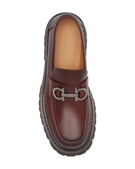 Ferragamo Florian Lug Sole Loafer In Brown For Men Lyst