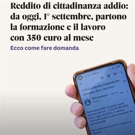 Addio Al Reddito Di Cittadinanza Ecco Cosa Cambia Da Oggi