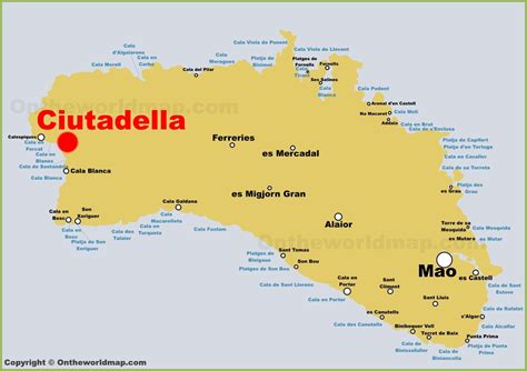 Ciutadella Location on The Minorca Map - Ontheworldmap.com