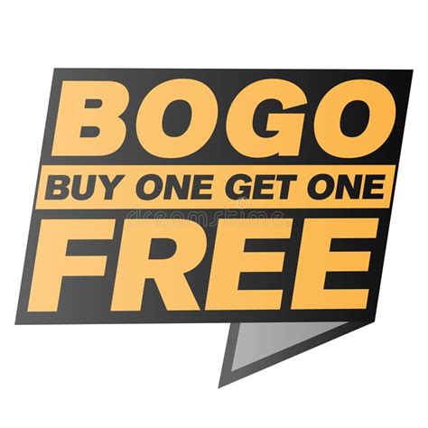 Bogo Comprar Uno Obtener Una Etiqueta Gratis Ilustraci N Del Vector