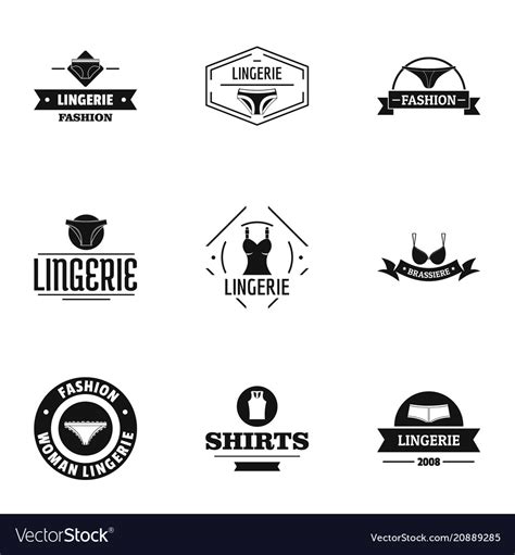 Fashion Underwear Logo Set Simple Style Royalty Free Vector