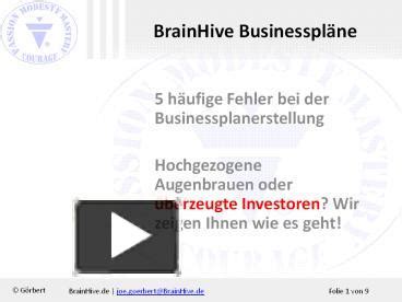 PPT Fünf häufige Businessplan Fehler Wie erstelle ich einen