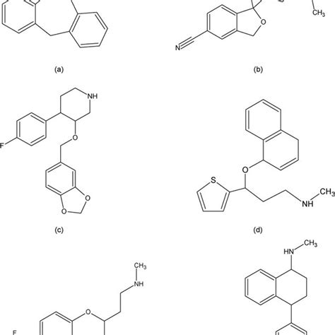 Chemical Structures Of The Selected Antidepressants A Mirtazapine