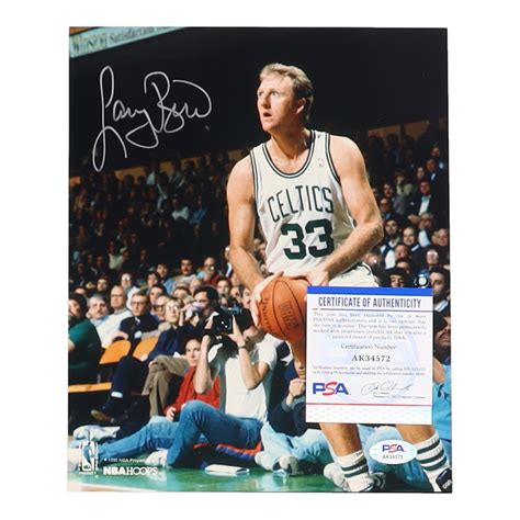 Larry Bird Signed Celtics 8x10 Photo PSA Pristine Auction