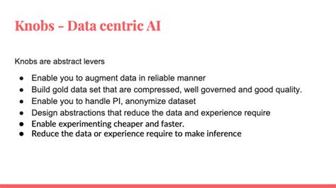 Data Centric Ai Using Knobs