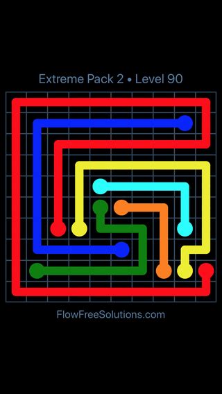 Flow Free Extreme Pack 2 10 X 10 Level 30 Puzzle Solution and Answer - Flow Free Solutions