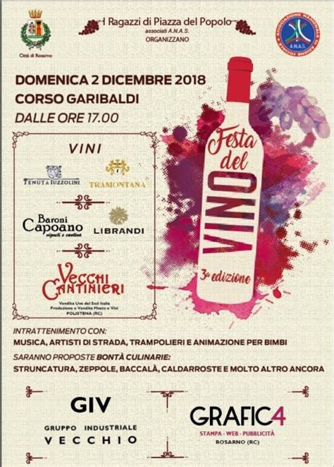 Rosarno Domenica La Terza Edizione Della Festa Del Vino