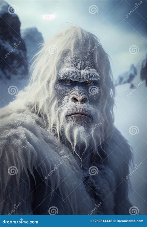 Portrait of the Mythical Creature Called the Yeti Stock Illustration ...