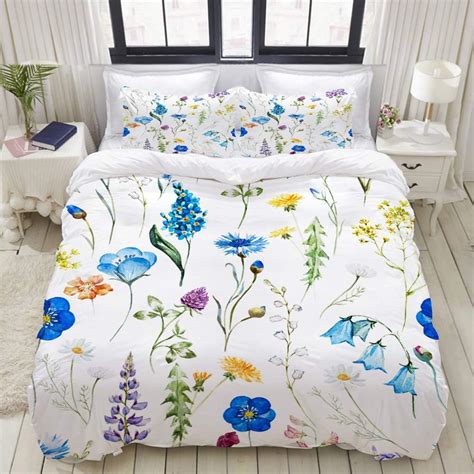 Mokale Bedding Bedrucktes Bettbezug Sets Aquarell Blumenmuster Auf