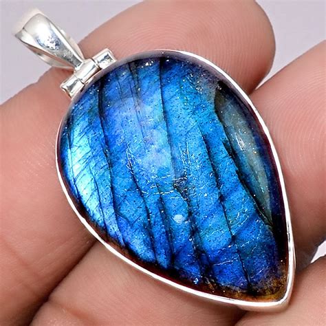 Pendentif Protection Labradorite Monture Argent Ref