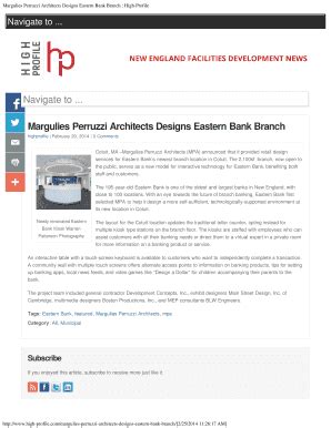 Fillable Online Margulies Perruzzi Architects Designs Eastern Bank