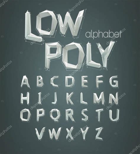 Low Poly Alphabet Font Vector Illustration Stock Vector By Vik Y