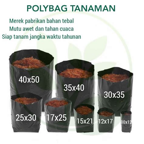 Jual Polibek Tanaman 25x25 25x30 30x30 30x35 35x40 40x40 40x50 Polybag