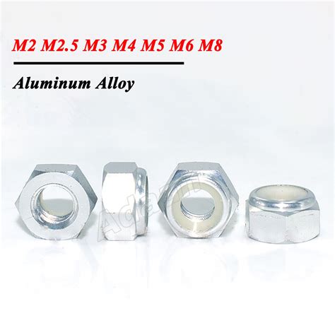 Aluminum M2 M2 5 M3 M4 M5 M6M8 Nyloc Nuts Nylon Insert Locking Nut