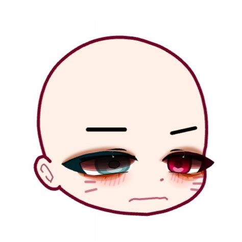 The Face Of A Balding Man With Red Eyes And Pink Cheeks Is Drawn In An