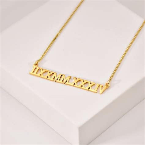 Roman Numeral Necklace - Etsy