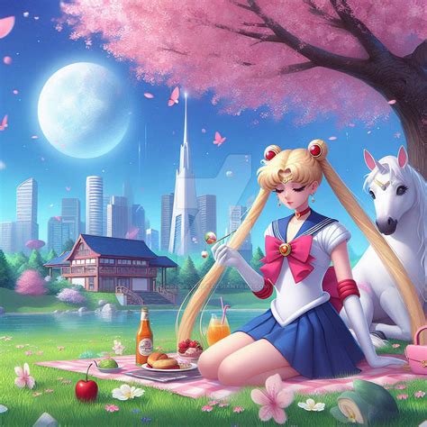 Sailor Moon Under Cherry Tree Digital Art By Xrebelyellx On Deviantart