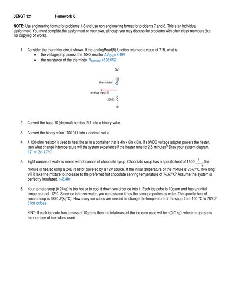 Homework 6 1 2 Answered 0engt 121 Homework 6 Note Use Engineering Format For Problems 1 6