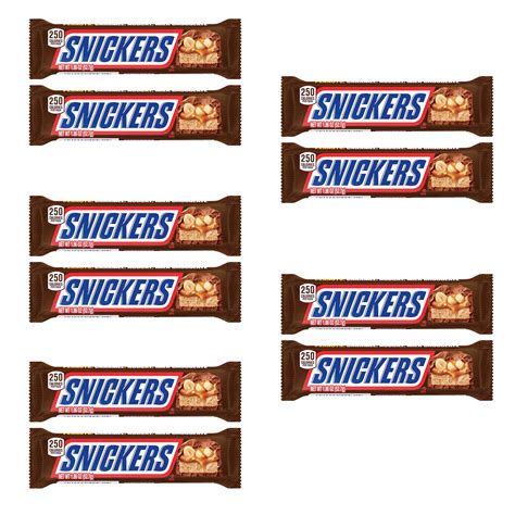 Snickers Milk Chocolate Candy Bars 10 Pack 1 86 Oz