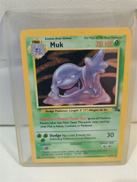 Pok Mon Tcg Muk Fossil Holo Unlimited Holo Rare First Edition Ebay